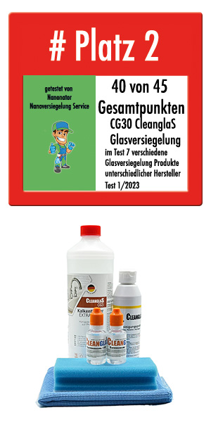 Beste Glasversiegelung Dusche Nanoversiegelung 2023 Platz 2 heisst Cleanglas SI