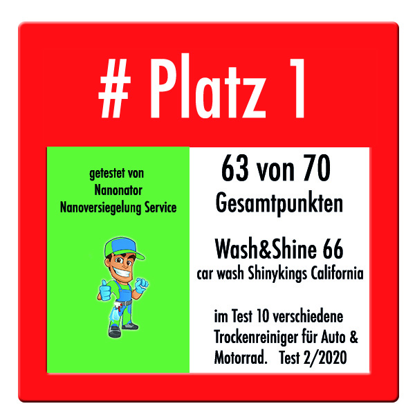 Platz 1 bester Autoreiniger, shinykings, wash&shine 66, Testsieger Trockenreiniger Auto, Autowaschen ohne Wasser, Autoreiniger, Testsieger Shinykings Washandshine66, Wash&Shine66, carwash, gentlemovnkeys, wohnmobilreiniger